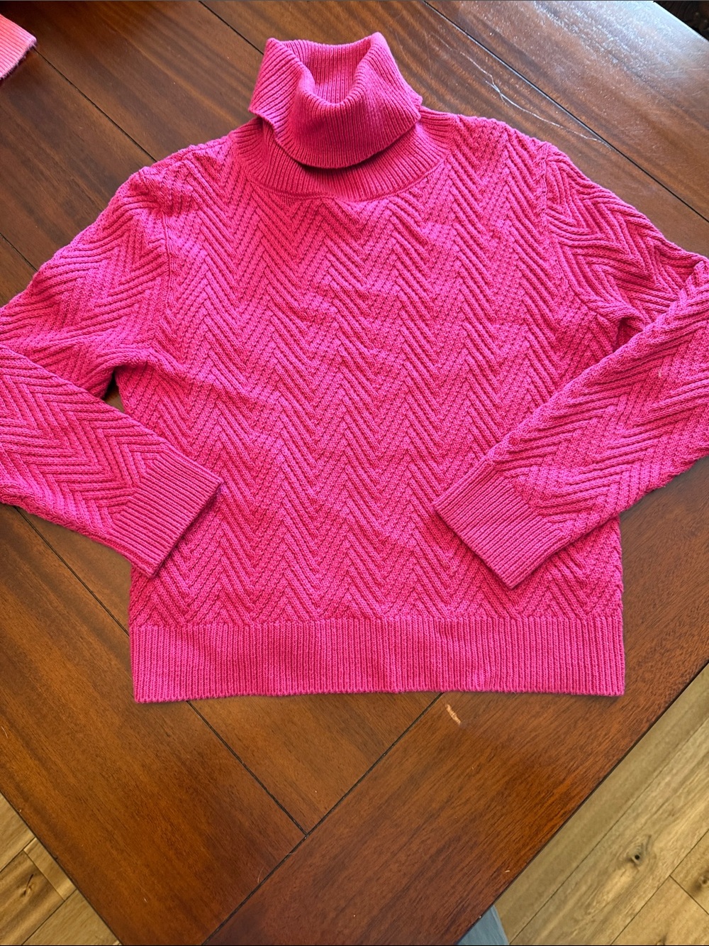 Vilagallo Pink Herringbone Turtleneck Sweater Gently Worn Size S